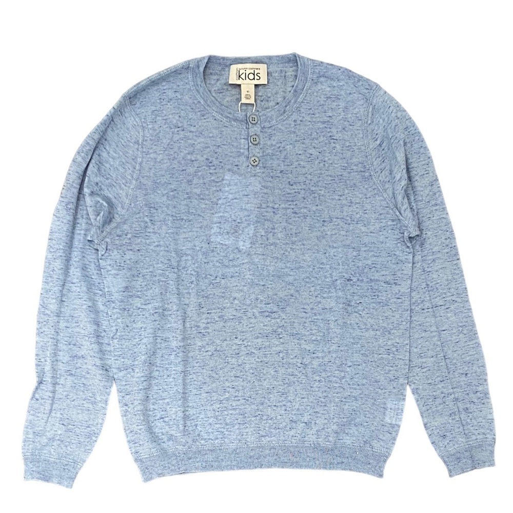 Autumn Cashmere Kids Boys Henley Sweater Blue NWT